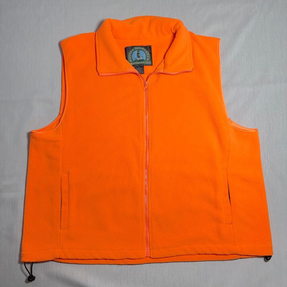 Master Sportsman Rugged Outdoor Gear Blaze Orange Fleece Hunting Vest Size XL